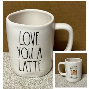 Rae Dunn‎ LOVE YOU A LATTE Mug Artisan Collection Coffee Cup Valentine Gift